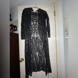 Black sequin duster